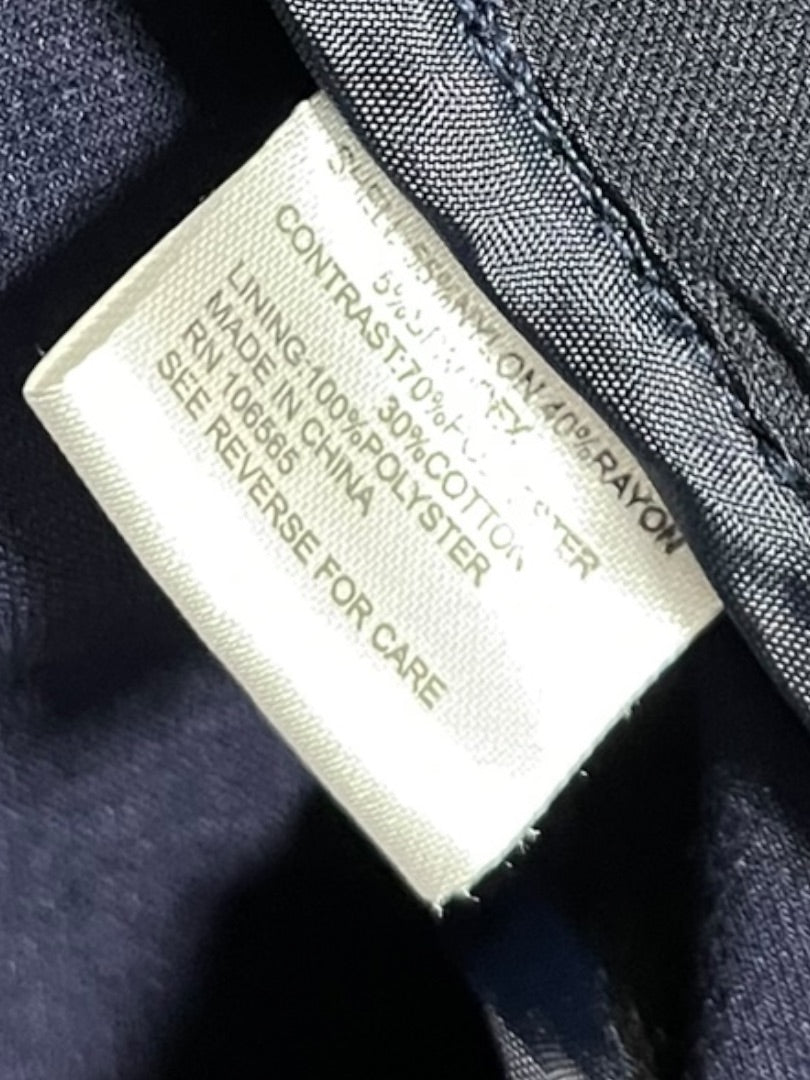 Small Central Park West Womens Detachable Hood Layer Jacket Blazer Navy