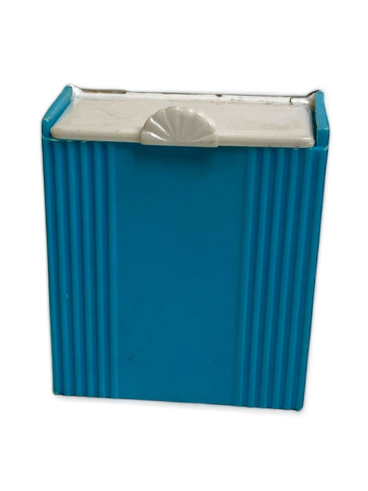 1950s Plasco Miniature Dollhouse Hamper Bathroom 1:18 Scale Teal Aqua