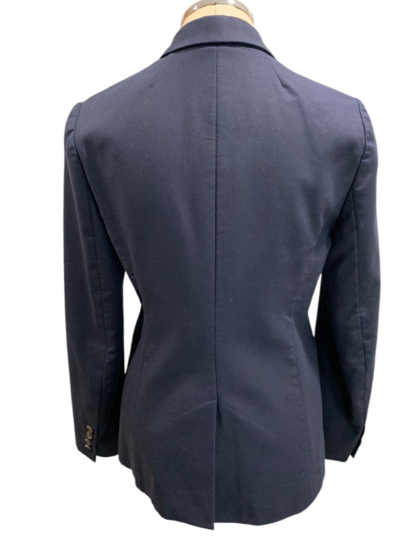 Size 8 J.Crew Womens Navy Blue Schoolboy Cotton Blazer Style 21324