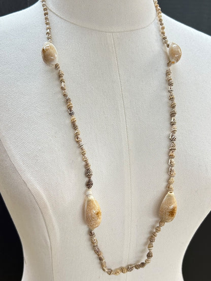 Shell Necklace Beach Overhead Seashells Strand String 34 Inch