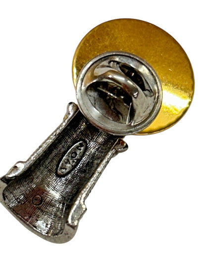 Vintage Signed Avon Lapel Pin Lighthouse Beacon 1.4" Goldtone Silvertone