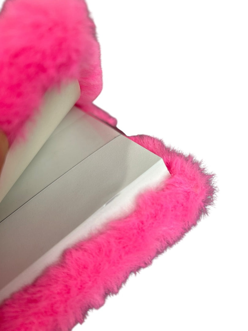 Claires New Plush Lined Journal Diary Locking Pink Avocado 8 x 6 Inch