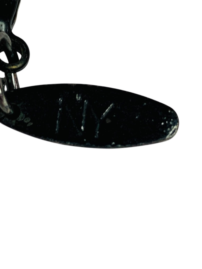 NY Double Strand Black Clear Beaded Necklace 36-40 Inch Lobster Clasp