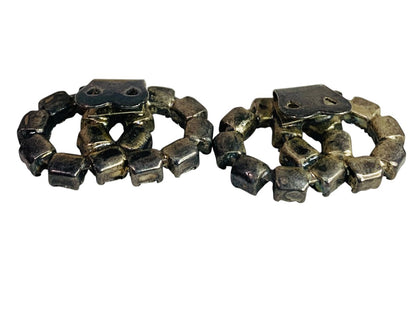 Vintage Pair Shoe Clips Rhinestone Silvertone Adjoining Circles .75 x 1 Inch