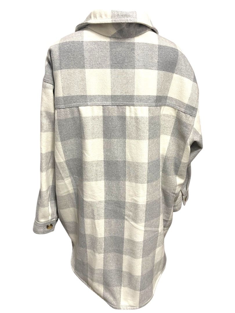 XXL Old Navy Womens Button Down Collared Shacket Heavy Flannel