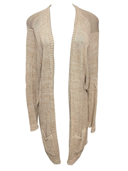3X Torrid Open Long Sleeve Cardigan Womens Sweater Tan Marled Knit