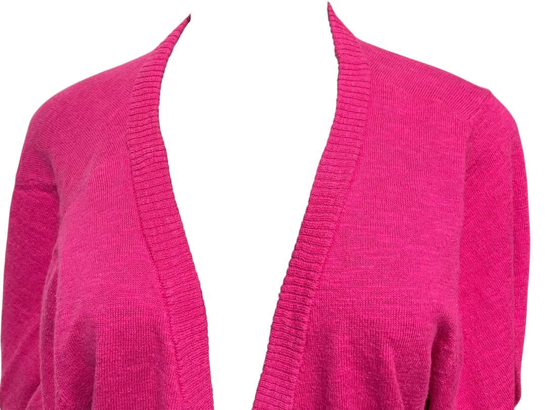 22/24 Lane Bryant Womens Hot Pink Crop Open Cardigan Sweater