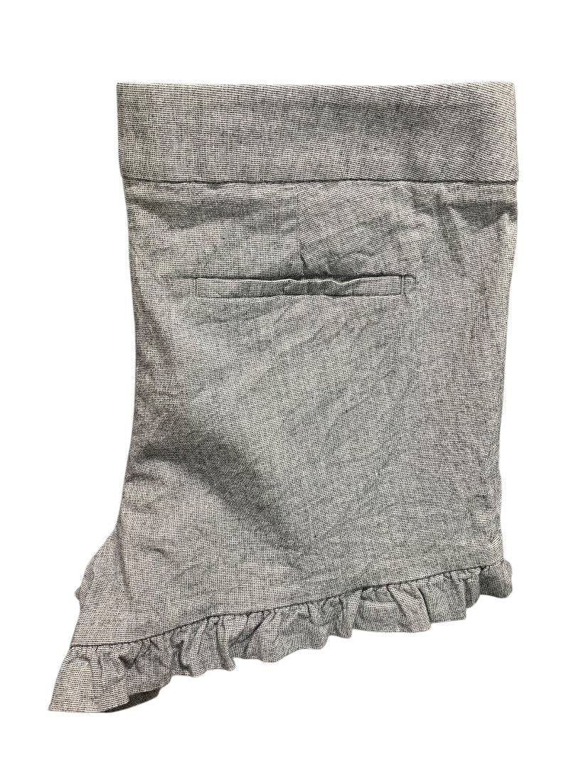 Size 4 Loft Womens Ruffle Hem Shorts Side Zip Blue