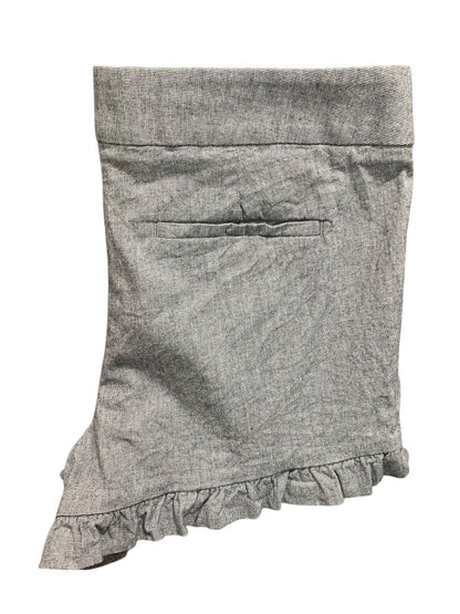Size 4 Loft Womens Ruffle Hem Shorts Side Zip Blue