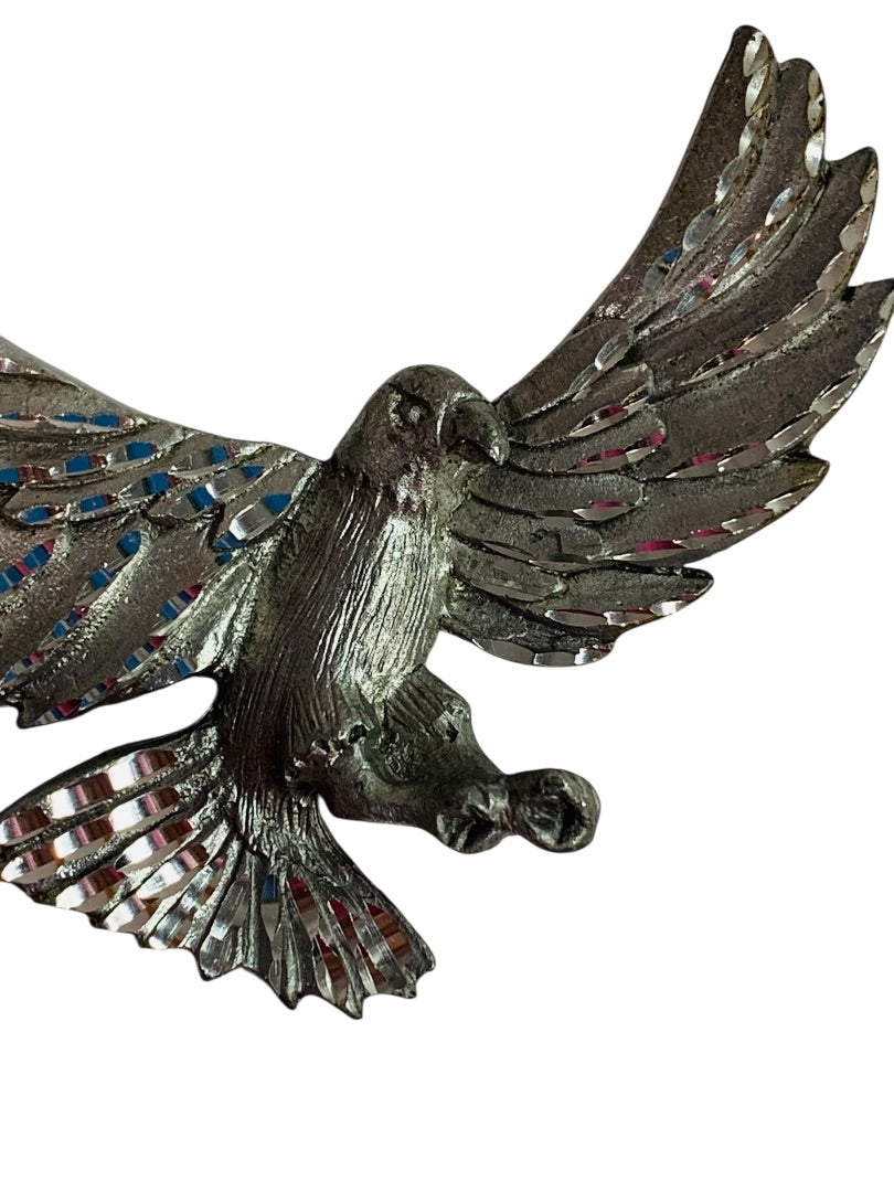 Spoontiques Pewter Eagle Ornament Crystal 3" #2341 Suncatcher
