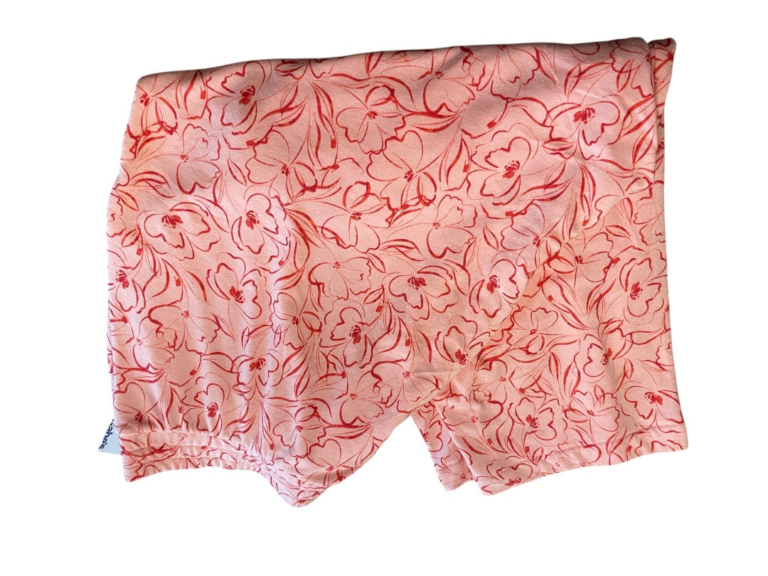 5X Any Body Elastic Waist Floral Knit Pants Pockets Pink Womens New