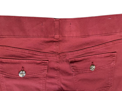 Size 6 Gloria Vanderbilt Womens Pull On Wide Leg Stretch Pants Burgundy