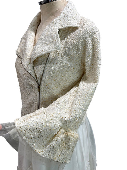 Size 20.5 Knit Works Girls Dressy Jacket and Dress  White Gold
