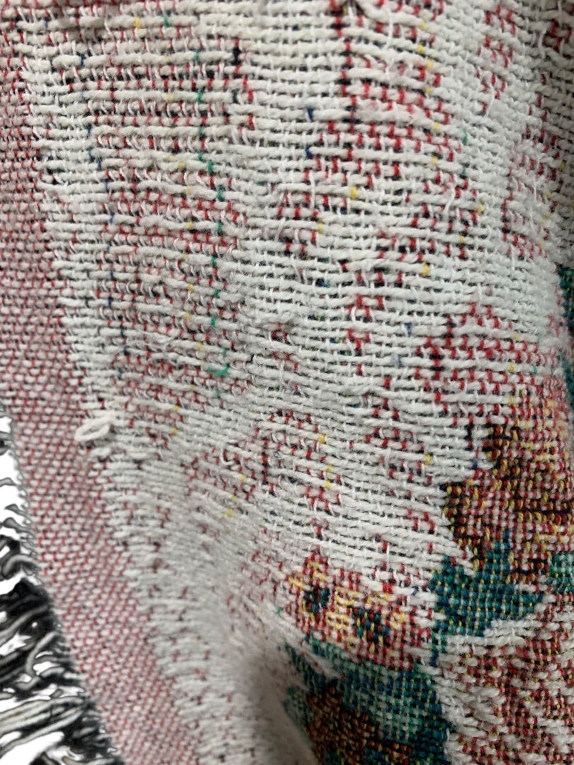 Vintage Woven Throw Blanket Collectors Dolls 68" x 50"