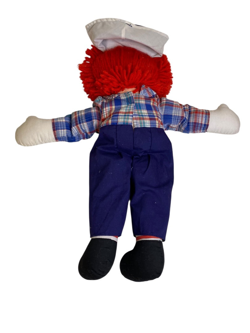 1991 Applause Raggedy Andy Rag Doll 16" Button Eyes Embroidered Face