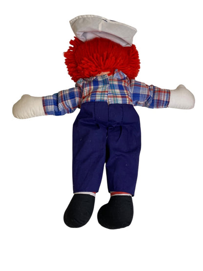 1991 Applause Raggedy Andy Rag Doll 16" Button Eyes Embroidered Face