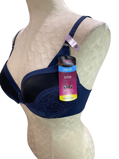 34D Maidenform Navy Blue Black Push Up & In Bra DM9900 Underwire Padded New