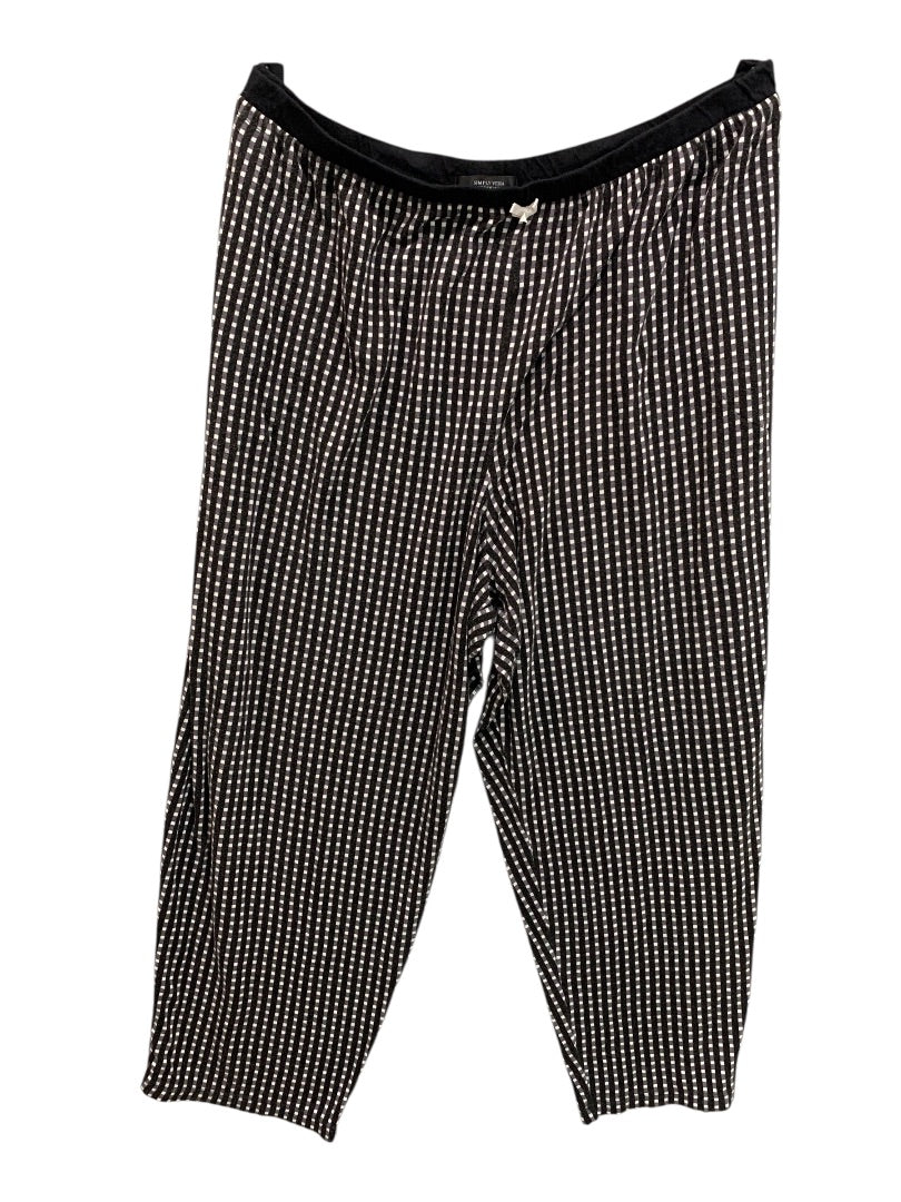 XXL Simply Vera Womens Lounge Capri Pants Black White Check