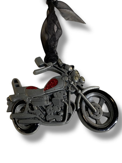 2008 Gloria Duchin Pewter Motorcycle Christmas Ornament 2.6"L