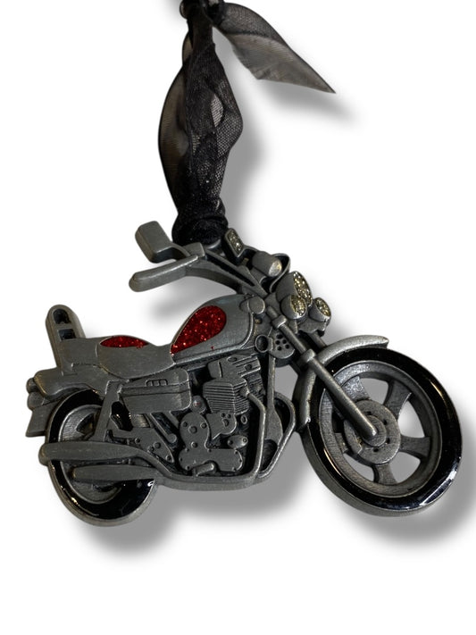 2008 Gloria Duchin Pewter Motorcycle Christmas Ornament 2.6"L