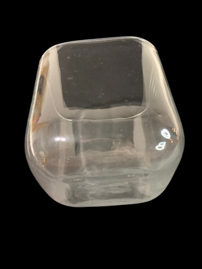 Crate & Barrel Clear Glass Vase 4.75" Cube