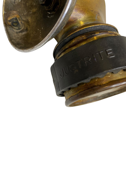 Vintage JustRite Carbide Miners Lamp Steampunk Brass with Grip Band
