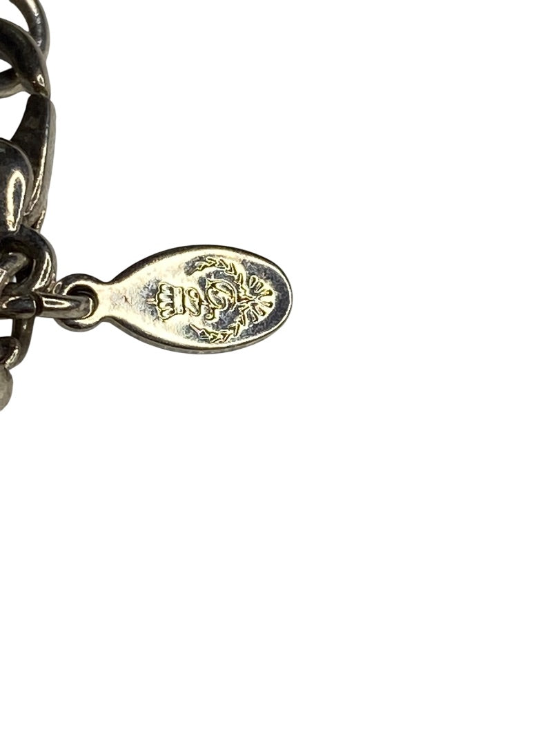 Silvertone Beaded Bracelet 7.5" Lobster Clasp