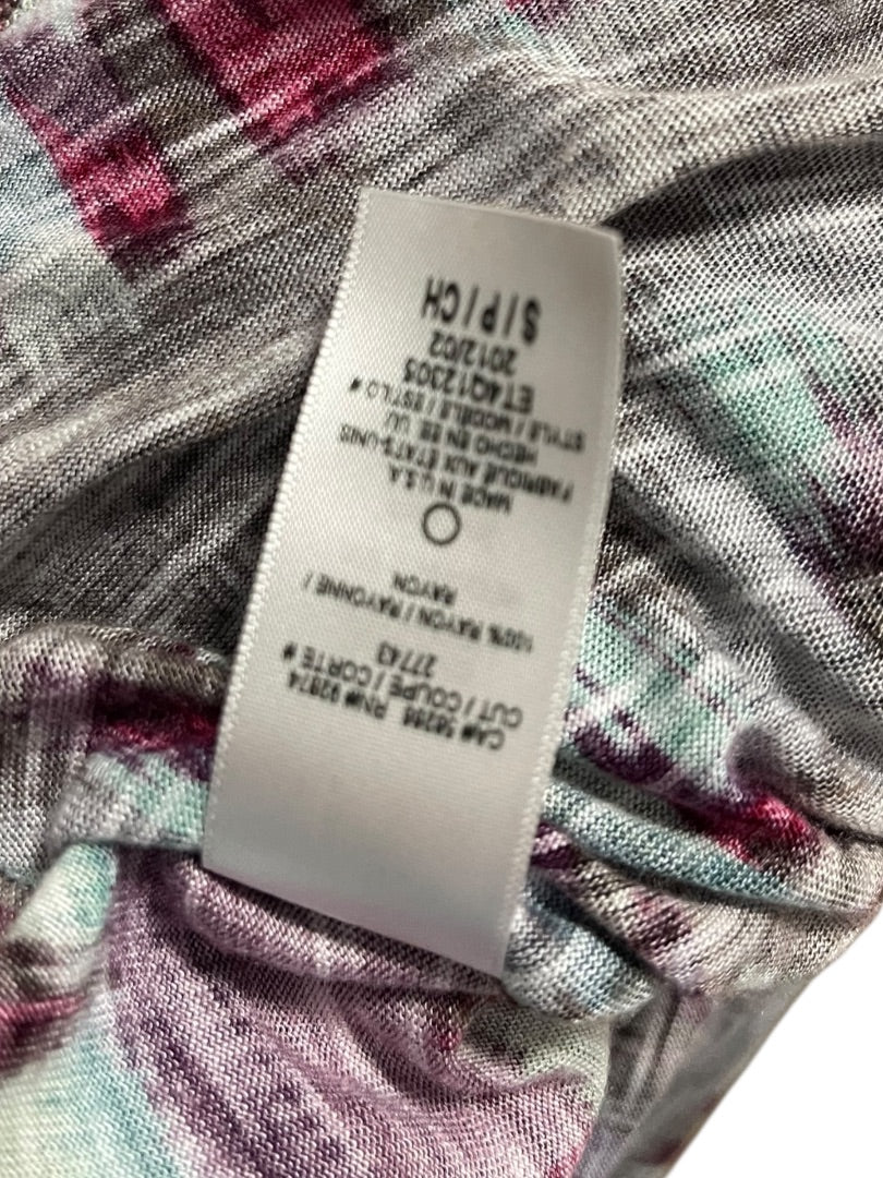 Small Ella Moss Cold Shoulder Flutter Sleeve Patterened Womens Top