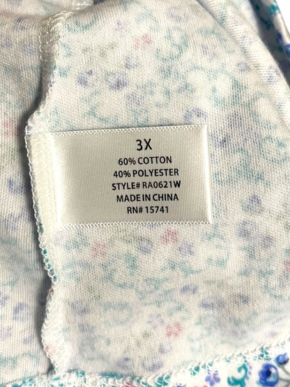 3X Karen Neuburger Floral Short Sleeve Nightgown