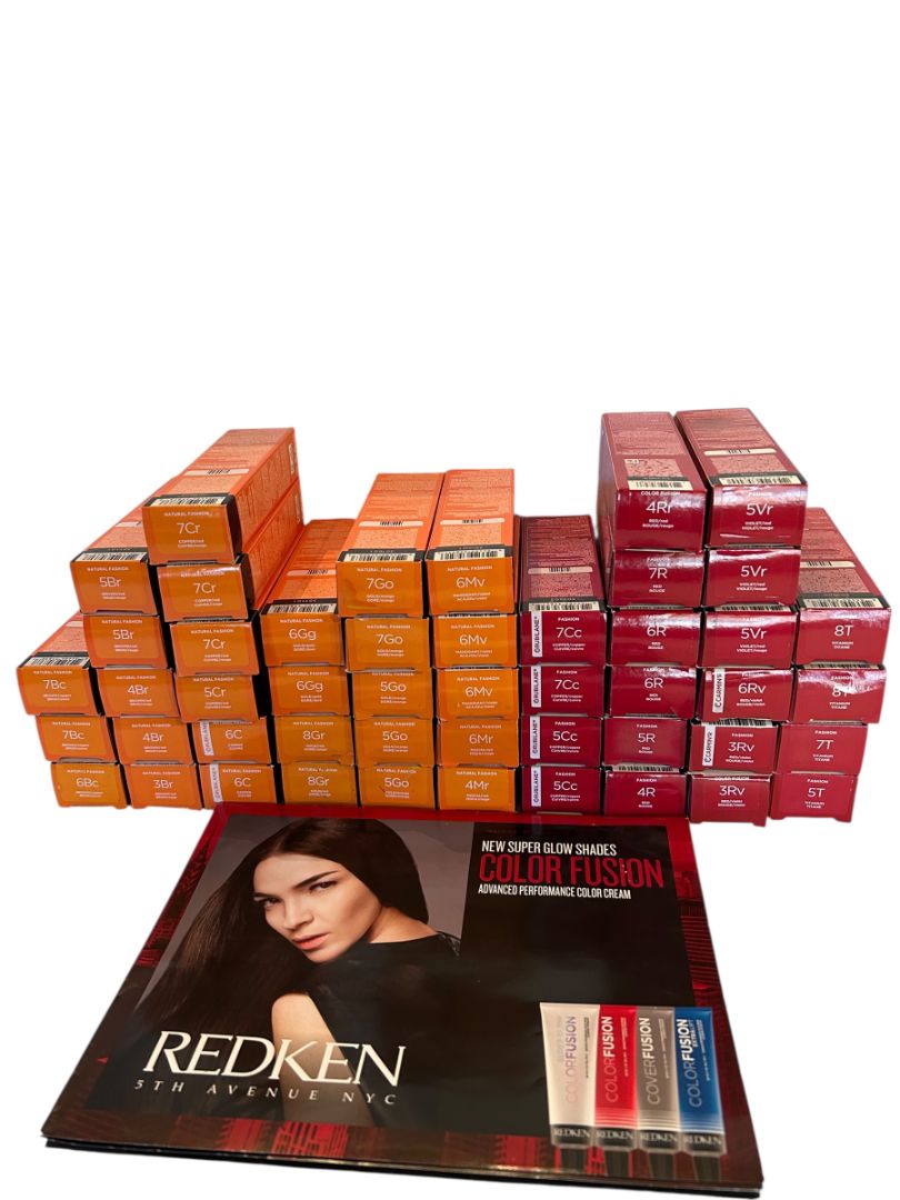 Lot of 48 Redken Color Fusion Hair Colors 2.1 oz New Fashion Copper Gold Brown Reds