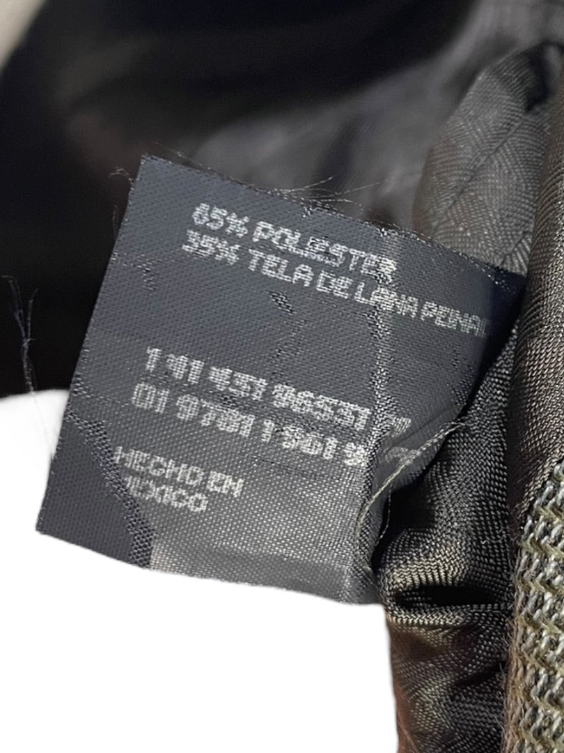 Size 46R Haggar Collections 2 Button Mens Sport Coat Olive Wool Blend