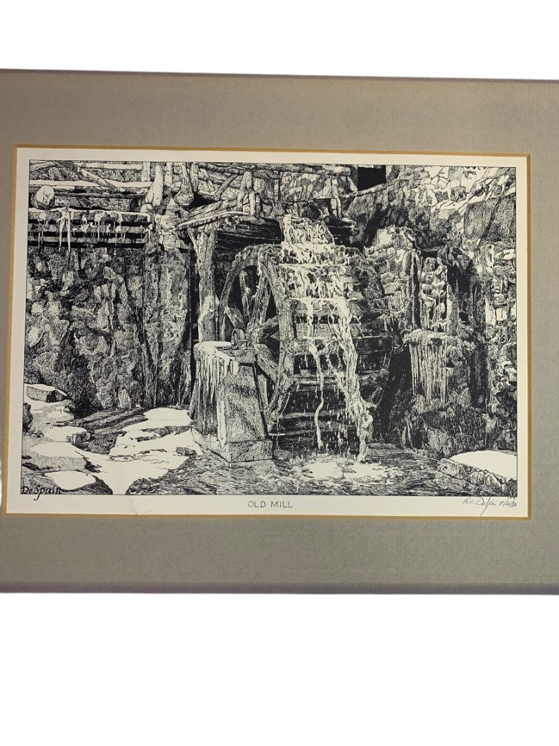 1980 Old Mill Print Signed Richard C. DeSpain Lithograph 13.5" x 10.5"