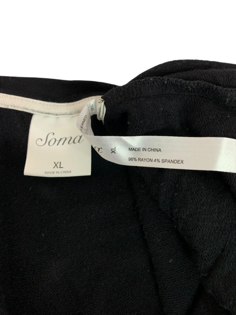 Size XL Soma Womens Black V-Neck Soft Tshirt Long Sleeve