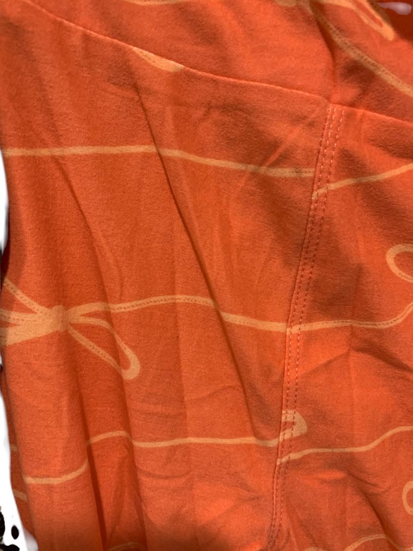 One Size LulaRoe Womens Leggings 3 Pair Assorted Orange Black