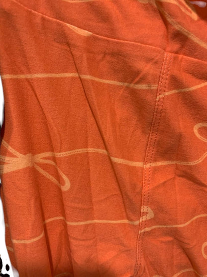 One Size LulaRoe Womens Leggings 3 Pair Assorted Orange Black