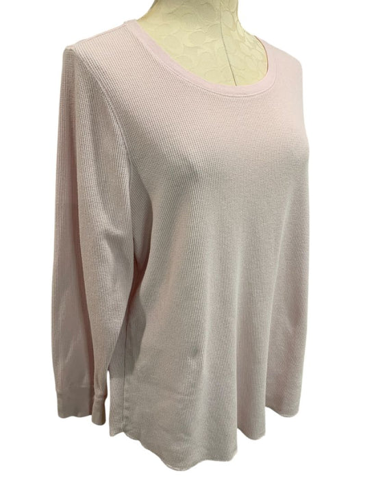 Size 2X Old Navy Womens Light Pink Thermal Shirt Long Sleeve
