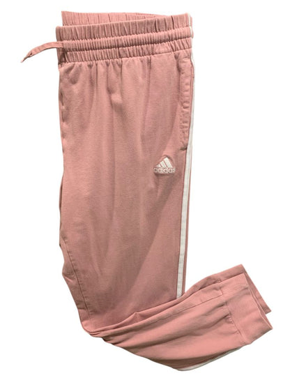 Size XL Adidas Womens Jogger Pants Pockets Pink 3 Stripe