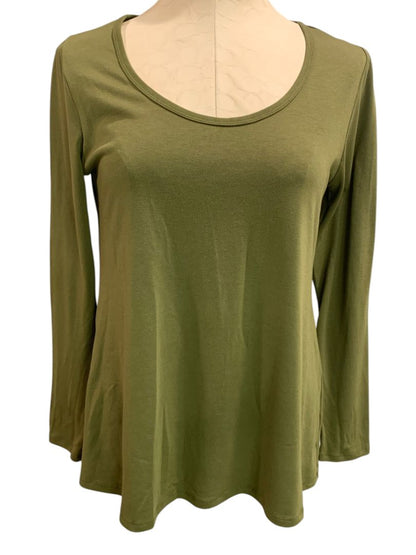 Size Small LulaRoe Womens Olive Green Scoop Neck Long Sleeve Tshirt