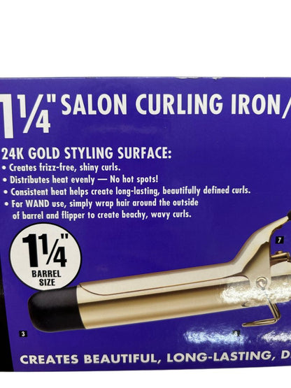 Hot Tools Professional Hair Curling Iron 1 1/4" 1110 Spring Gold Styling Beauty New