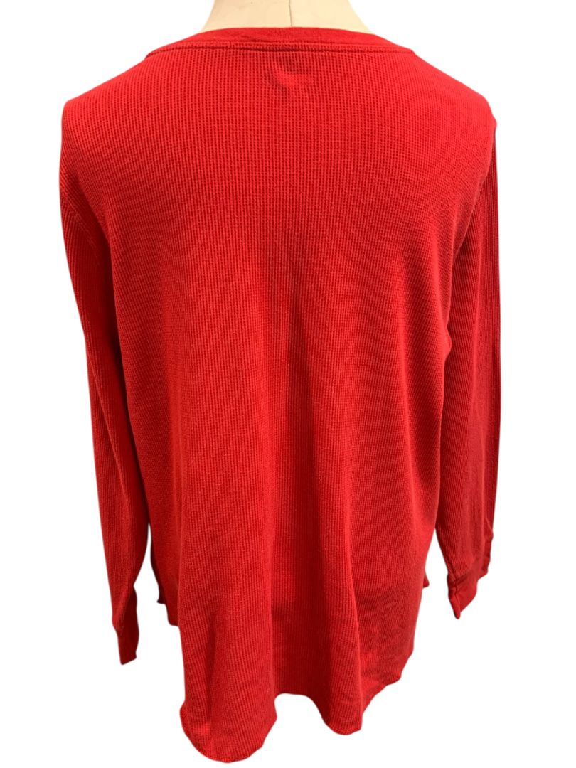 Size 2X Old Navy Plus Womens Red Thermal Shirt Pullover Crewneck