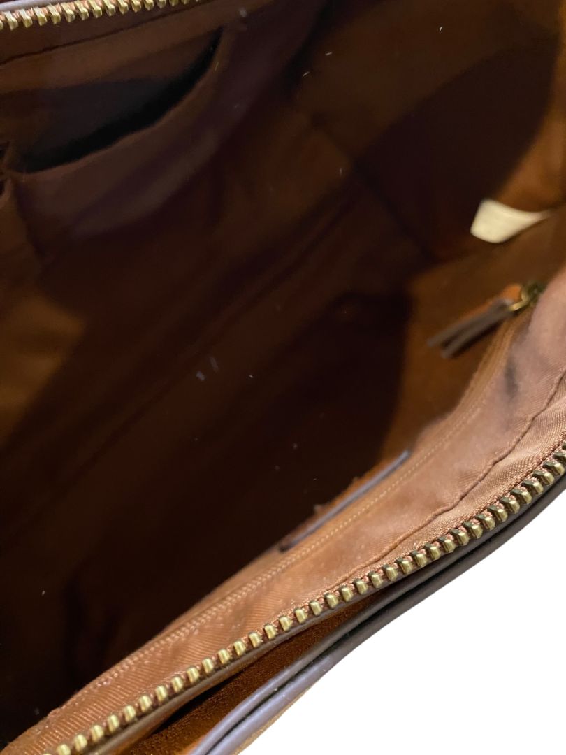 Frye & Co Brown Vegan Leather Satchel Hanbag Removable Shoulder Strap