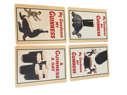 Set of 15 Guinness Cardboard Double Sided Coasters Vintage Advertisements 4.5" x 3.5"