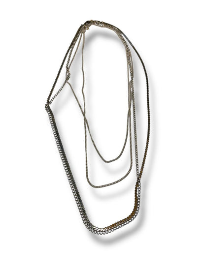 Lot of 4 Silvertone Chain Necklaces Assorted Lengths