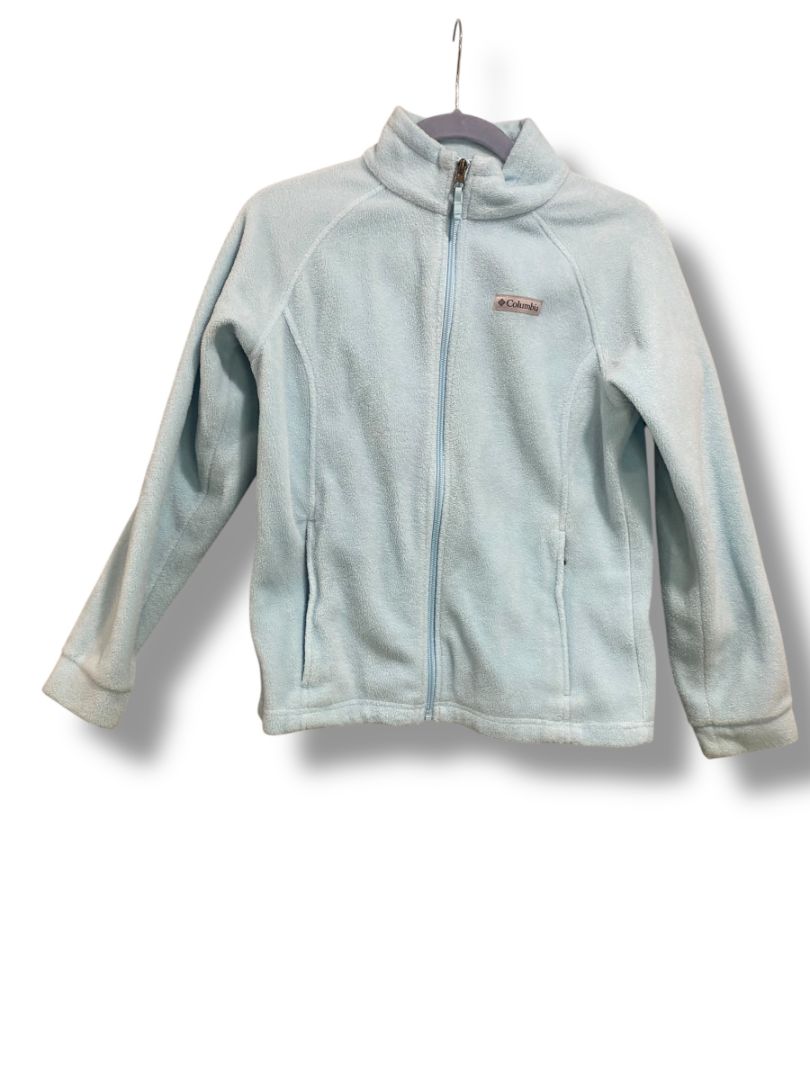 Size Large (14/16) Columbia Girls Light Blue Fleece Full Zip Jacket