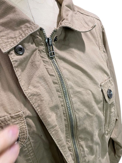 Size 2X Croft & Barrow Womens Tan Lightweight Full Zip Jacket Safari Style