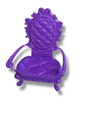 Purple Plastic Dollhouse Miniature Arm Chair 3" Ornate