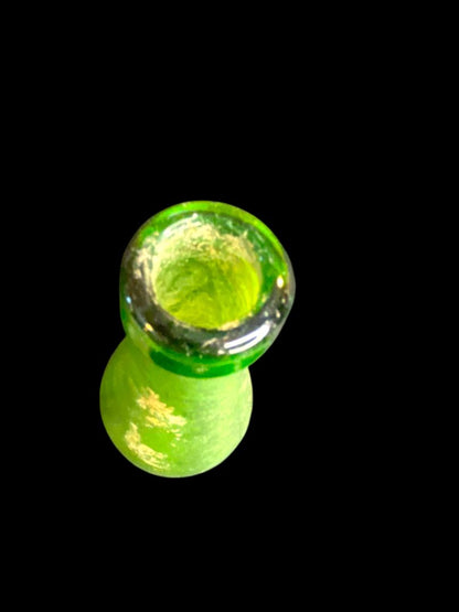 Vintage Green Glass Soda Bottle Textured Ring Design 7"h