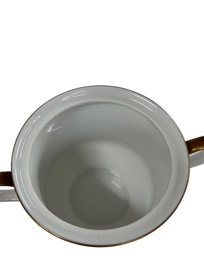 Sango Royalty Pattern White Gold Trim Sugar Bowl and Lid 1970s