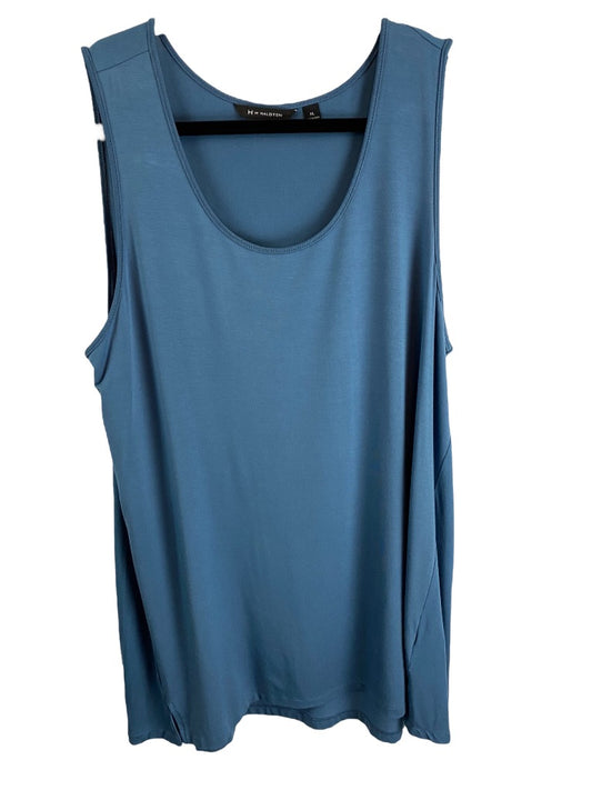 XL H by Halston Women's Blue Tunic Tank Top Soft Sleeveless Tshirt