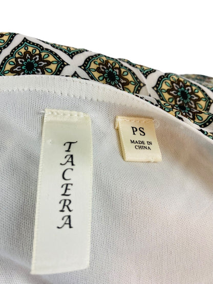 Small Petite Tacera Cold Shoulder Print Maxi Dress Elastic Waist Lined